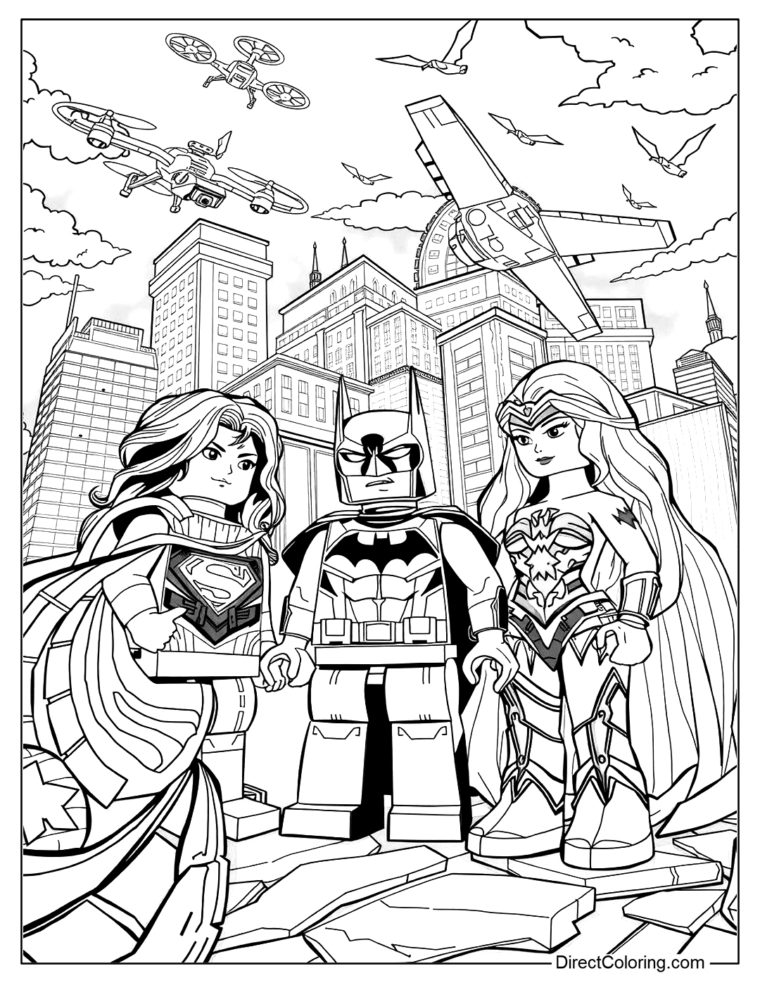 Lego Justice League Heroes Team-Up Coloring